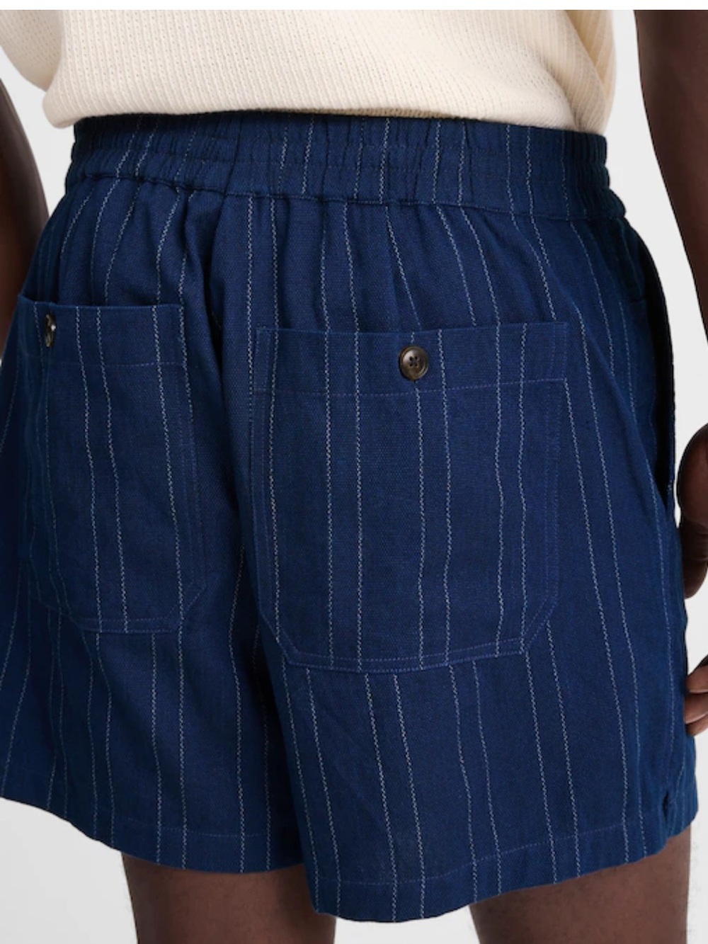 Madewell Men's Everywear Shorts Blue Indigo Stripe Size XL NWT - Picture 2 of 7